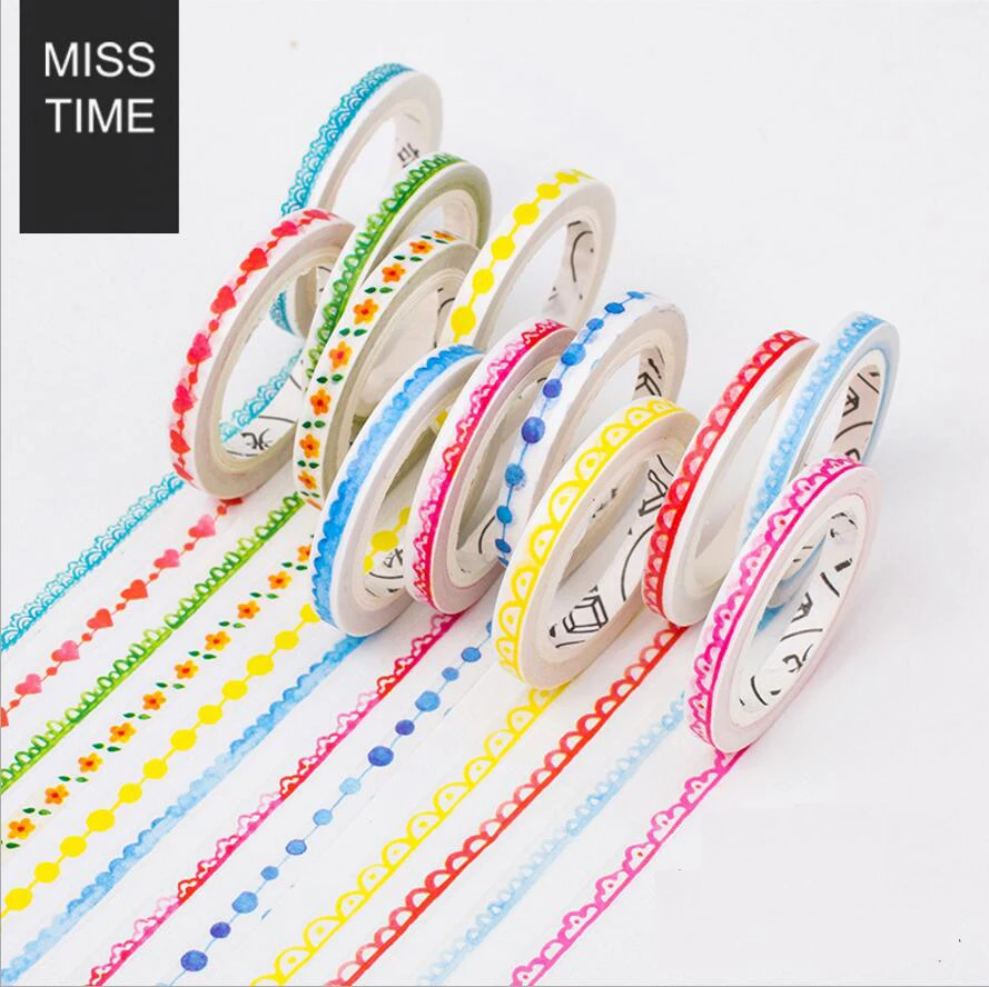 48 pcs/Lot Decorative edge of lace washi tape 5mm decorating paper
