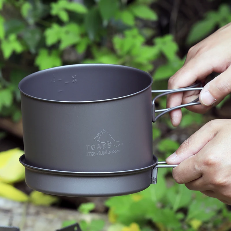 

Thousand Oaks /TOAKS outdoor cookware titanium pot T-16 1600ml 2-3 pot with a frying pan authentic camping