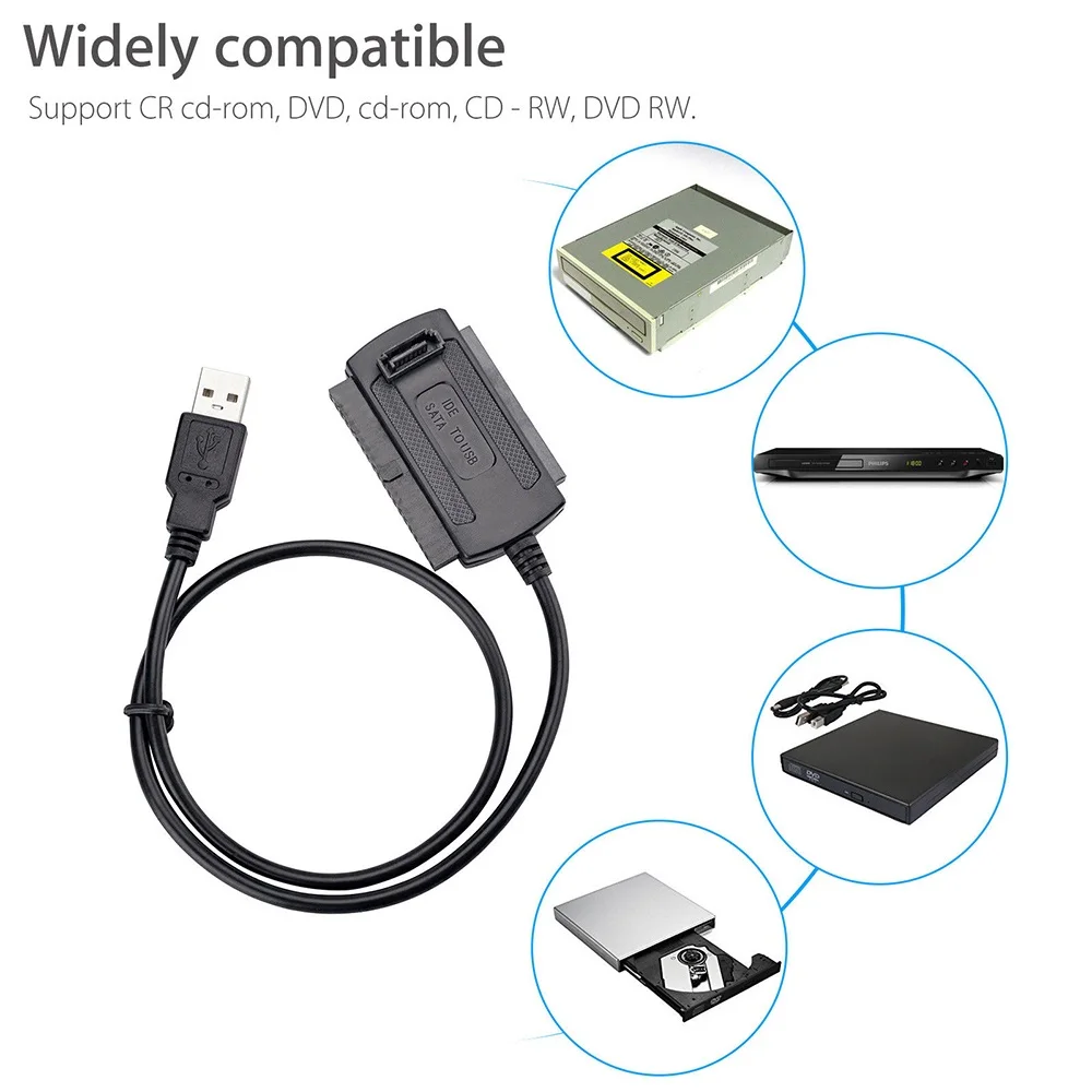 Кабель переходник SATA/PATA/IDE Drive на USB 2 0 кабель с горячей заменой подключи и работай