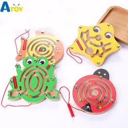 Детский Магнитный лабиринт игрушка деревянная головоломка для детей игра игрушка Дети Ранние образовательный мозговой тизер деревянная