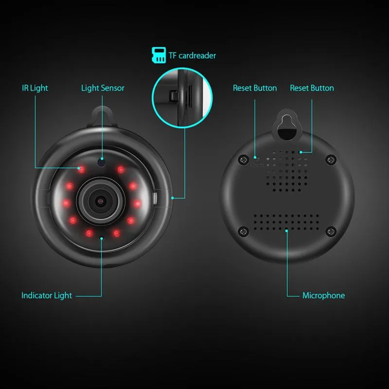 Caméra Digoo DG-QB01 Mini 2.4GHz 720P 2.1mm Objectif Objectif Nocturne sans fil.