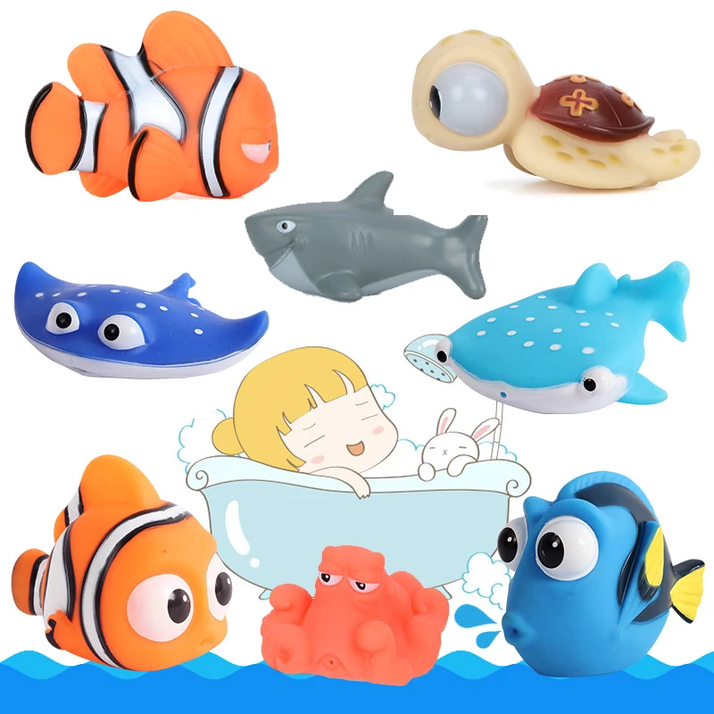 Детские игрушки для ванной в поисках Немо Дори плавающий Спрей Вода Squeeze игрушки мягкие резиновые для ванной игры животные для ванной