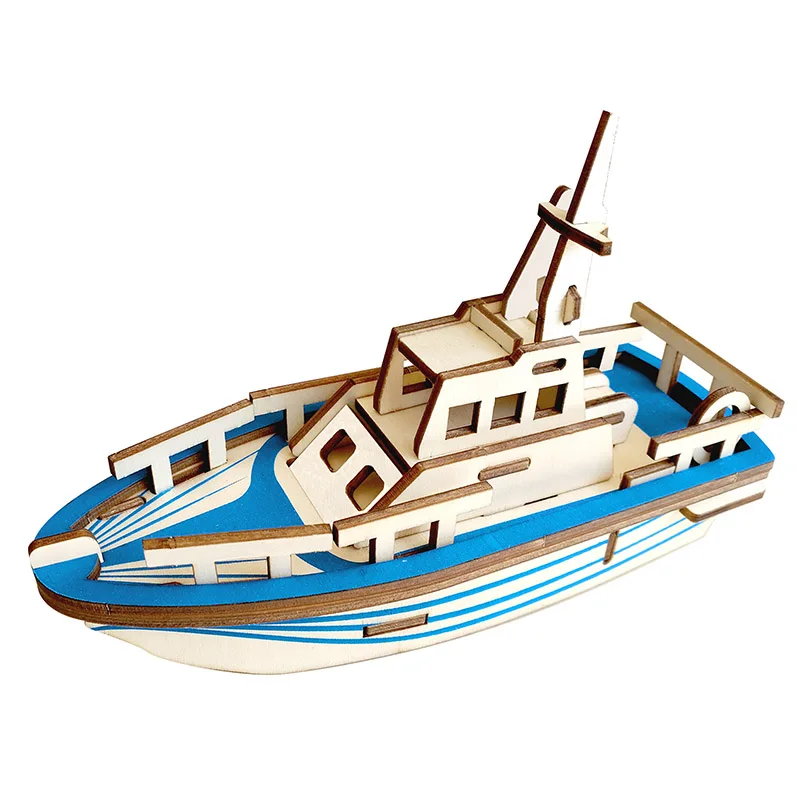

Lifeboat Pirate Ship 3D Wooden Puzzle Creative DIY Model Kits Assembly Educational Toys Gift for Kids Children WP07