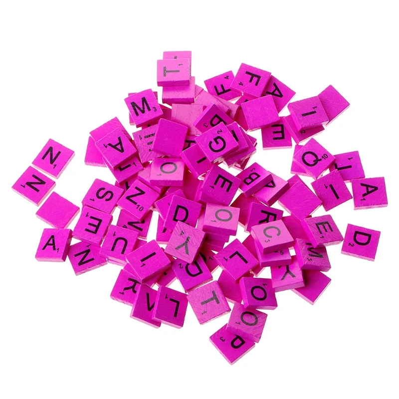 

Wooden Colourful Scrabble Tiles Mix Letters Varnished Alphabet Scrabbles