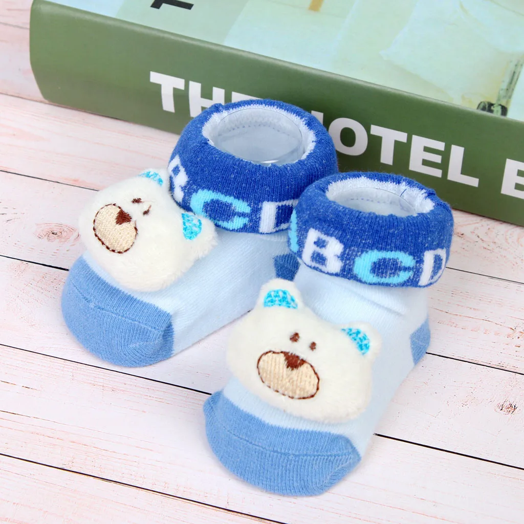 

New 0-12M Cute Socks Baby Cotton Cartoon Animal Newborns Sole Socks Child For Boy Girl Babies Step Sock Anti-slip Floor Wear @10