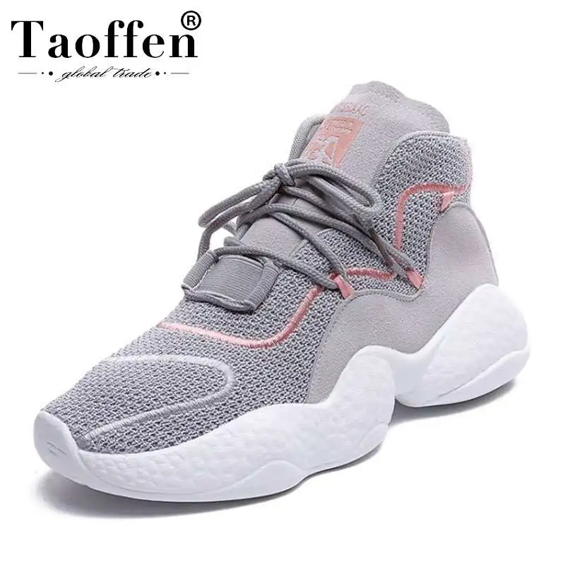 

TAOFFEN Club Young Fashion Spring Light Weight Vulcanized Shoes Women Thick Bottom Daily Walk Shoes Sneakers Soft Size 35-40