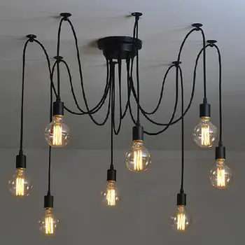 

Litake 6/8/10 Heads Multiple Rod Dome Iron Ceiling Pendent Light Retro Industrial Pendant lights Cafe Bar Home Decor Fixture