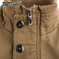 TACVASEN Pilot Bomber Jacket Coats Mens Cotton Cargo Jackets With Zipper Pockets Retro Casual Work Jacket Male Clothing Outwear - Image 2
