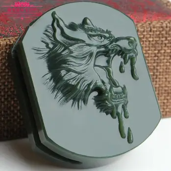 

Fine Jewelry Pure Natural Genuine Green Jade Ghosts Belt Buckle Men's Section Belt Decoration Evil Spirits Safe