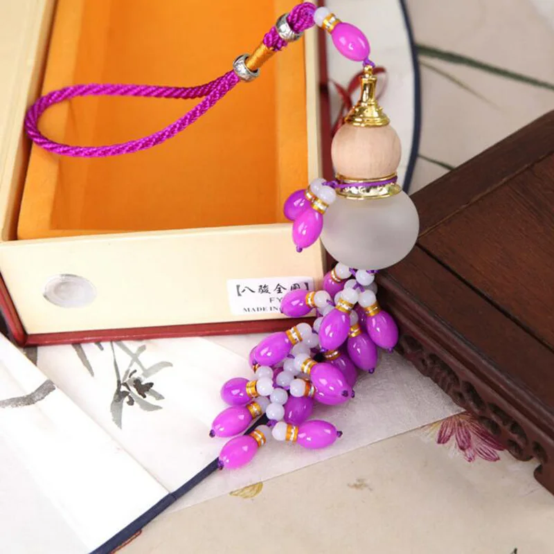 

Wholesale Glass Pendant Car Interior Supplies Fuk Gourd Ornaments Decoration perfume bottle for Car