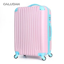 CALUDAN Новая модная сумка для багажа на колёсиках, Женский чехол для путешествий, универсальный чехол на колесиках ABS, Жесткий Чехол 2" 24" дюймов