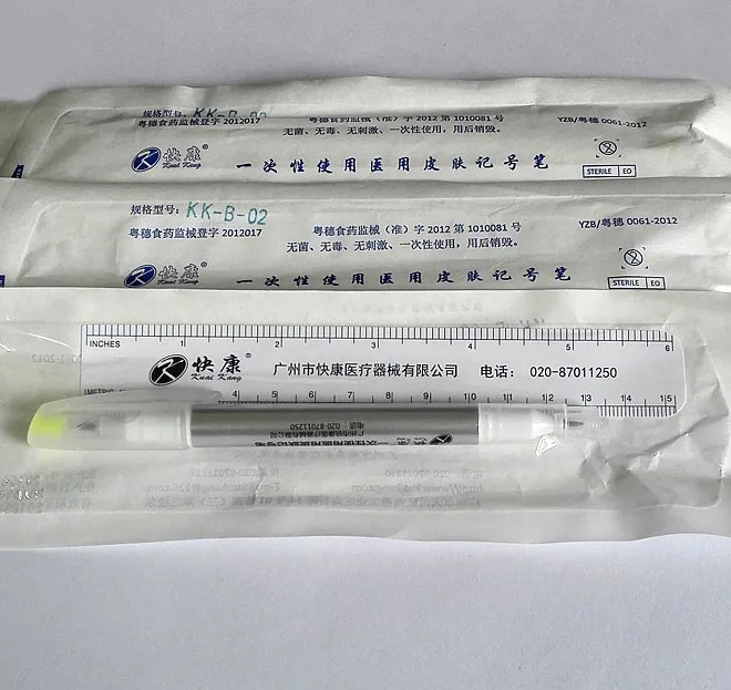 Медицинская ручка для маркировки кожи микро-пластиковая игла медицинская косметика для хирургии фиксированная точка маркер ручка для кожи иглы