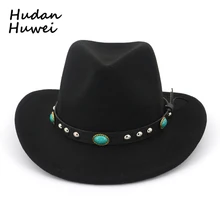 Bull Rider Jazz Fedora Sunhat для мужчин и женщин, фетровые шляпы с лентой, ковбойская шляпа в западном стиле, черная, 6 цветов, шляпа-котелок для унисекс