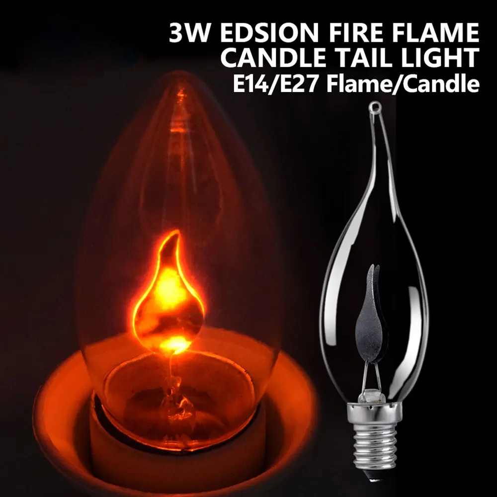 

E27 E14 LED Edison Light Bulb Retro Fire lamp Flame Effect Light creative Flickering Flame Lamp Bar Home Christmas Decoration