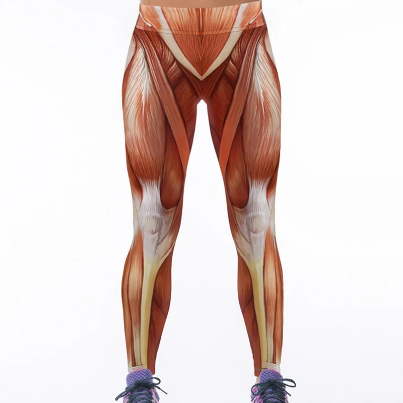 Для женщин гибкая мышцы текстуры печати Плотные брюки тренировки Тренажерный