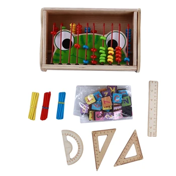 

1Set Of Wooden Abacus Counting Beads Maths Toy Clouds Computation Bead Blocks Kids Learning Early Educational Gift