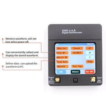 

1Set Dso112A Tft Mini Digital Oscilloscope Contact Screen Portable Usb Oscilloscope Interface 2Mhz 5Msps