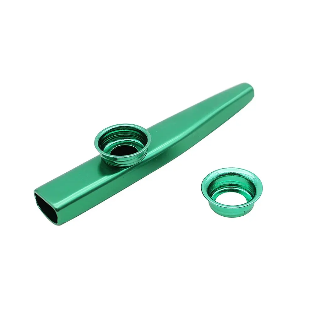 Kazoo алюминиевый сплав металл с 5 pcs подарки диафрагма для флейты для детей меломанов-зеленый
