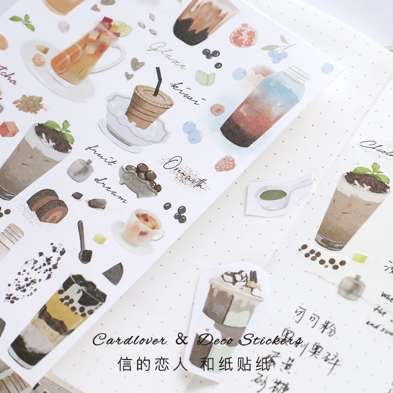 

Milk Tea 1Pcs\Cute Creative Fun Cartoon Sticker Magazine Album Diary Calendar Scrapbook Student Stationery Office Supplies