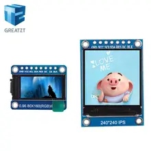 GREATZT TFT дисплей 0,96/1,3 дюймов ips 7P SPI HD 65K полноцветный ЖК-модуль ST7735 Привод IC 80*160(не OLED) для Arduino