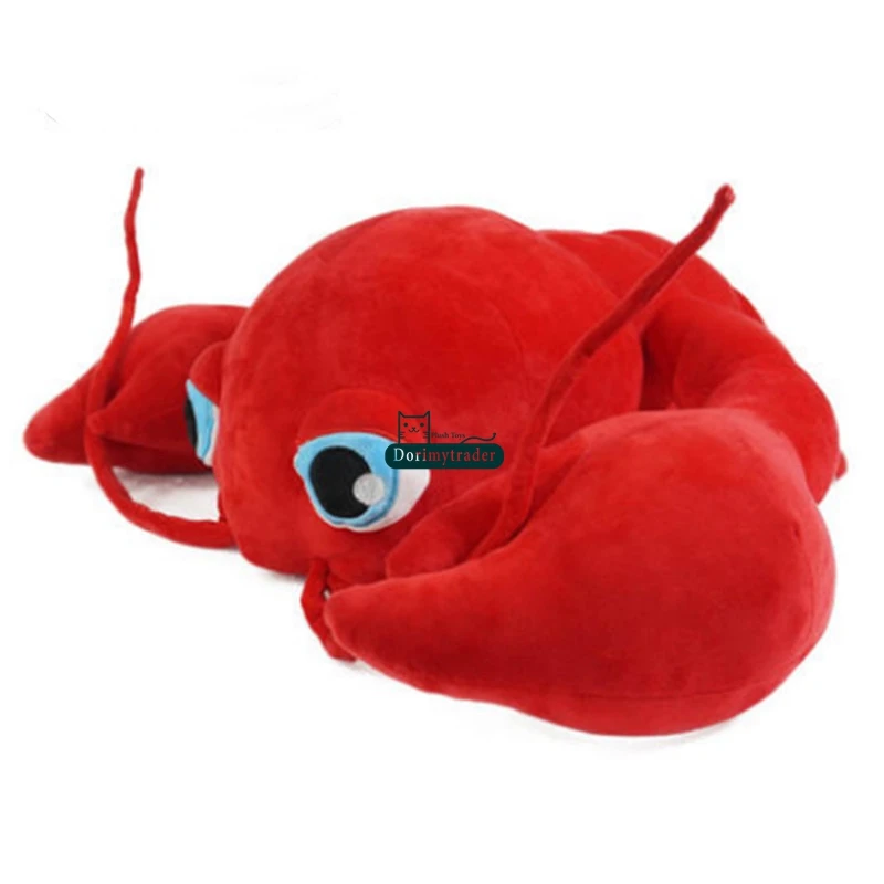 Dorimytrader Pop Cute Soft Animal Crayfish Plush Toys Stuffed Anime Red Lobster Pillow Cartoon Doll Baby Gift DY61697 (1)