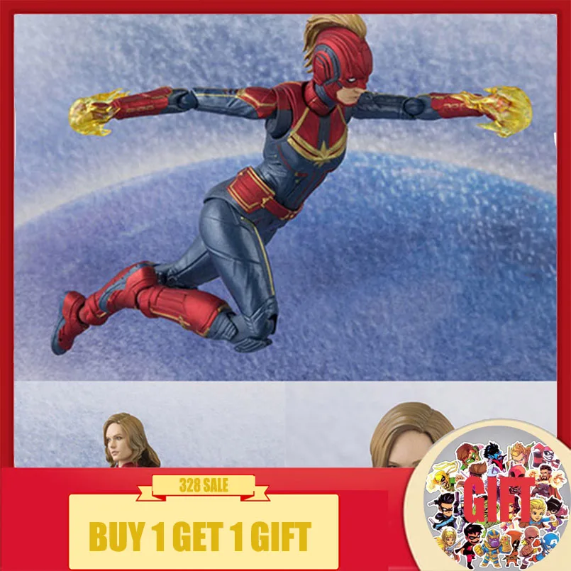 Apaffa 20cm The Avengers Woman Captain Series PVC Action Figure Toys Woman Captain Figure Collectible Model Toys For Children   