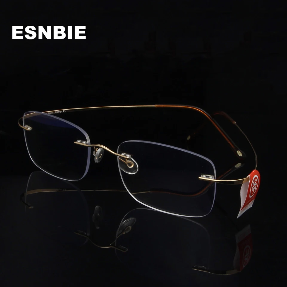 

Square Progressive Reading Glasses Men Titanium Rimless Eyeglass Frame Flexible For Woman Anti Blue Light Glasses Computer Lens