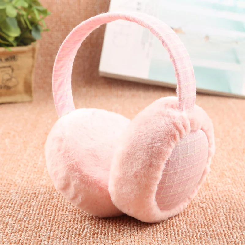 pink yellow paid Winter Fur Earmuff men ear muffs for Women girls plush