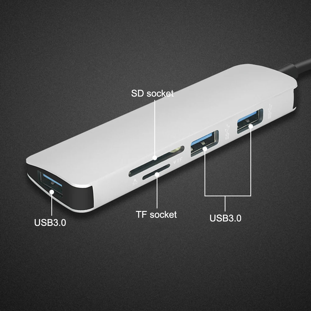 5 в 1 USB C концентратор к HDMI 4K 3 0 адаптер PD/порт зарядки Micro для MacBook Pro Samsung Galaxy S8 Type