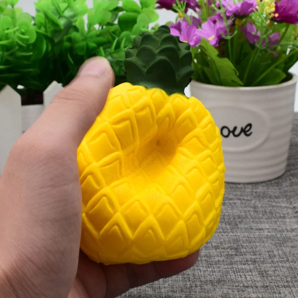 PU Pineapple Squishy Slow Rising Decompression Toys Easter Gift Phone Strap Collection Str