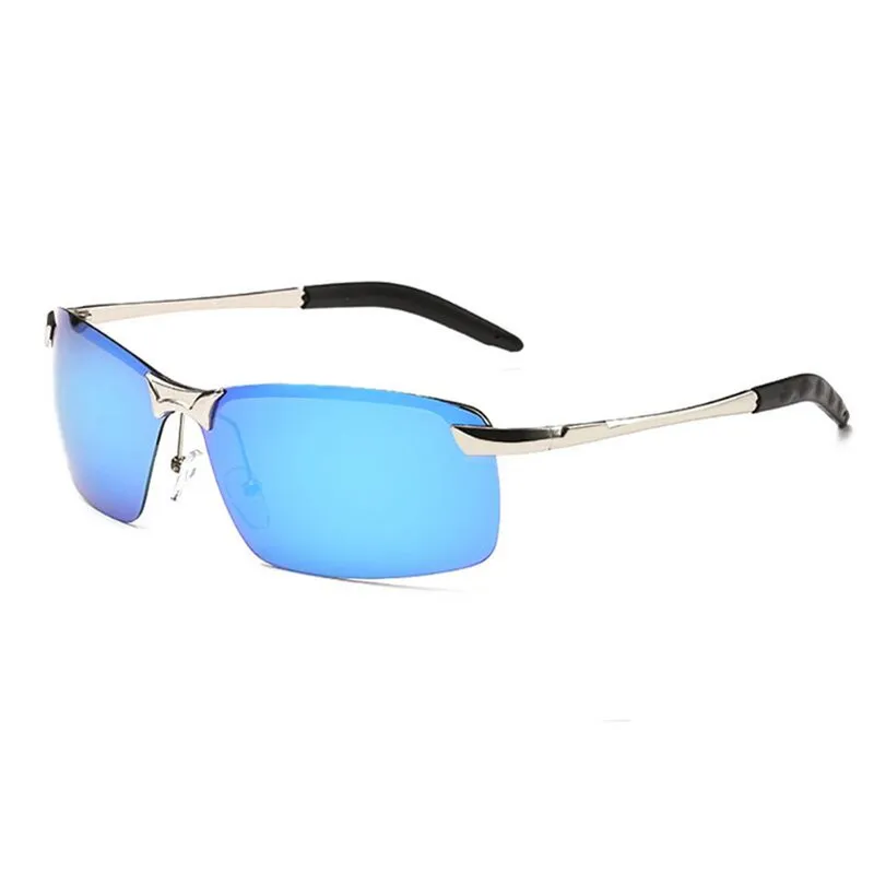 Ocean Blue Hot Fashion HD Driving Metal Frame Polarized Sunglasses Men Unisex