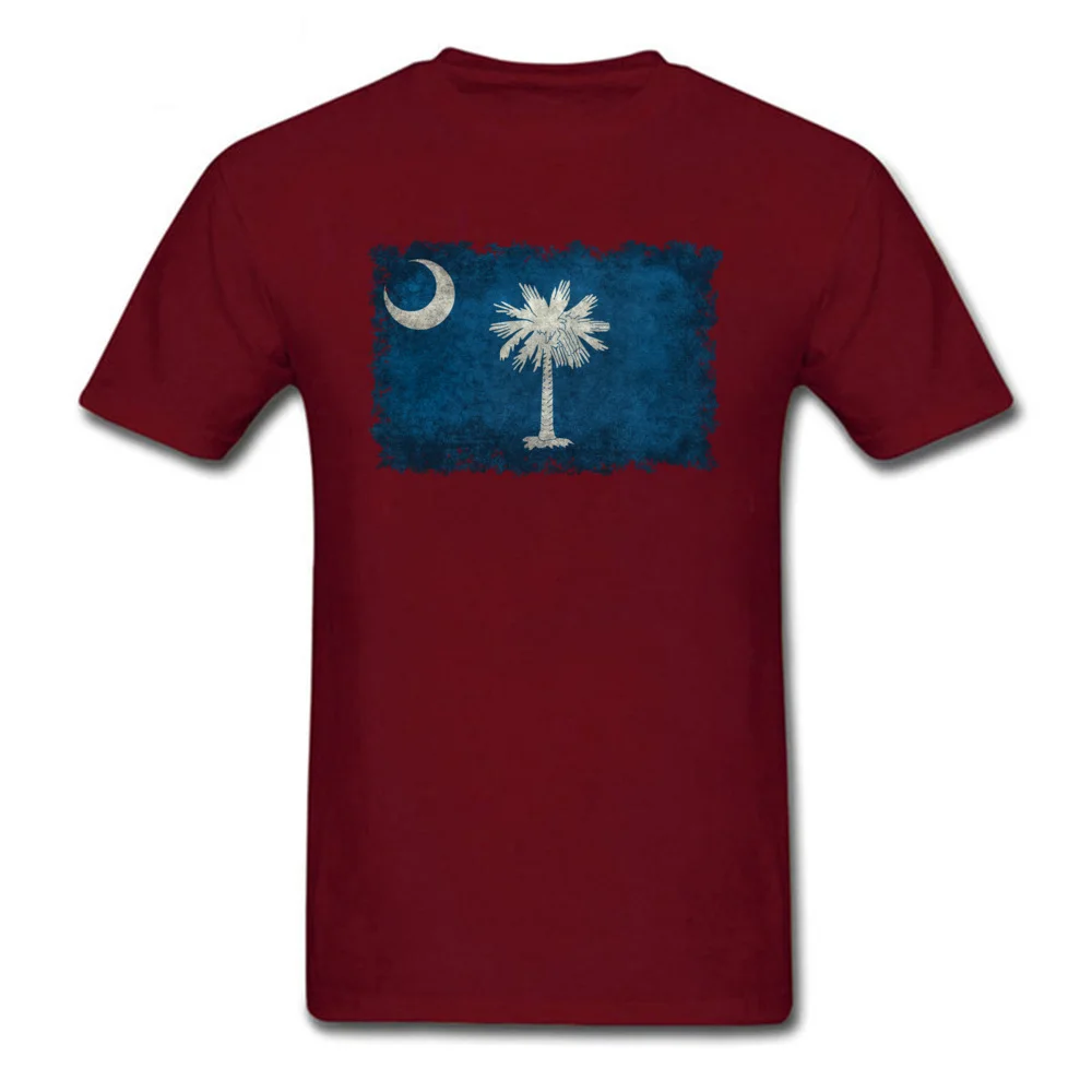  Custom Tops Shirt Funny Short Sleeve Men's T Shirts TpicOriginaltitle Cool ostern Day Tees O-Neck Top Quality Vintage South Carolina Flag maroon