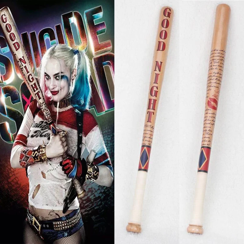 

Batman Arkham Asylum City Suicide Squad Harley Quinn Weapon Costume Cosplay original edition solid wood Quinn baseball bat Wig
