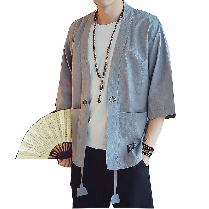 Japanese Kimono Japanese Kimono Cardigan Japanese Kimono Shirt Kimono cardigan men Japanese obi male yukata men's haori Japanese samurai clothing traditional clothing FZ2014