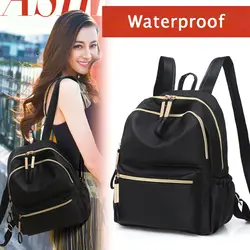 2019 Модный женский повседневный черный рюкзак школьные сумки для девочек-подростков Оксфорд водонепроницаемые дорожные рюкзаки высокого