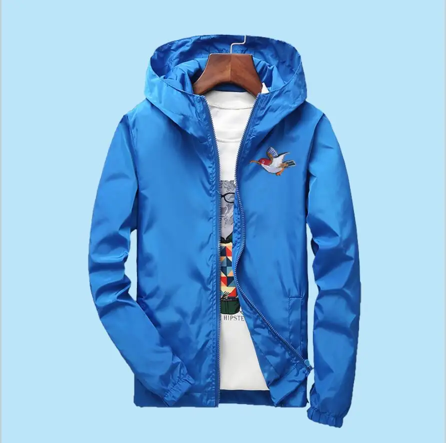 

2019 New PP20151 Spring Men Jacket Windbreaker Men's Fashion Jacket Hooded Casual Jackets Male Coat Thin Men's Couple Coat