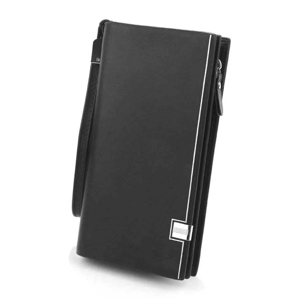 

OCANDIAN Men Wallets Vintage Long Style Card Holder Male Purse Zipper Large Capacity ID Card Holder For Men Wallet 16.DEC.14
