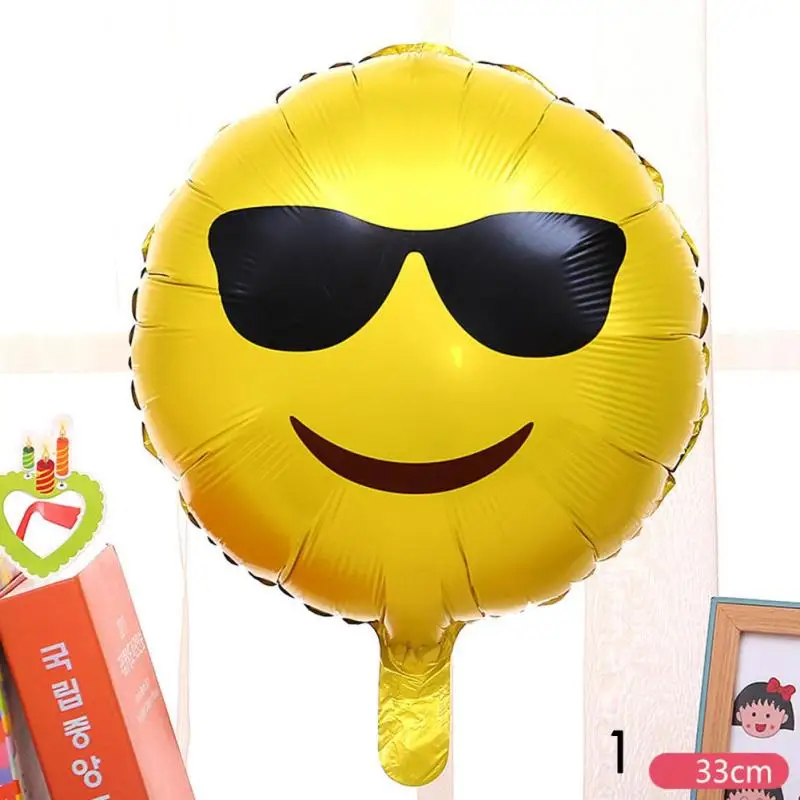 1 Pc Kartun Emoji Ekspresi Globos Balon Helium Foil Ballons