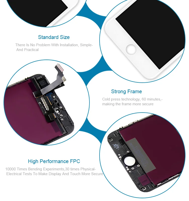 Fftrends 10 шт. качество AAA протестированная ретина, жидкокристаллический для iphone 6plus 5,5 дюйма с сенсорным экраном дигитайзер сборка бесплатно по DHL