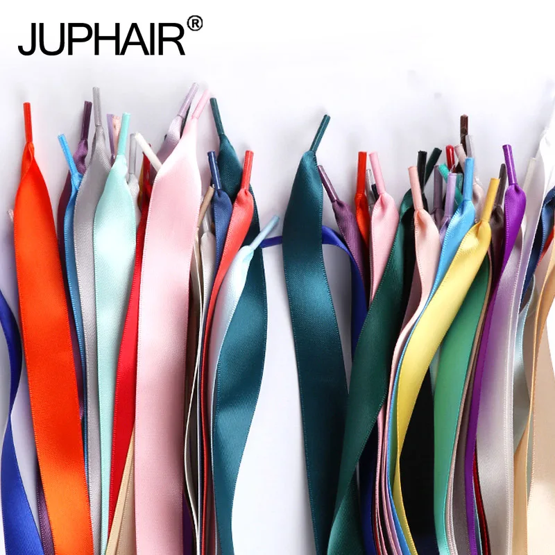 

8 Pairs Laces Casual Shoes Fashionable Satin Lace Ribbon Caramel Color Double-Sided Material Smooth Bud Silk Wide Flat Shoelaces