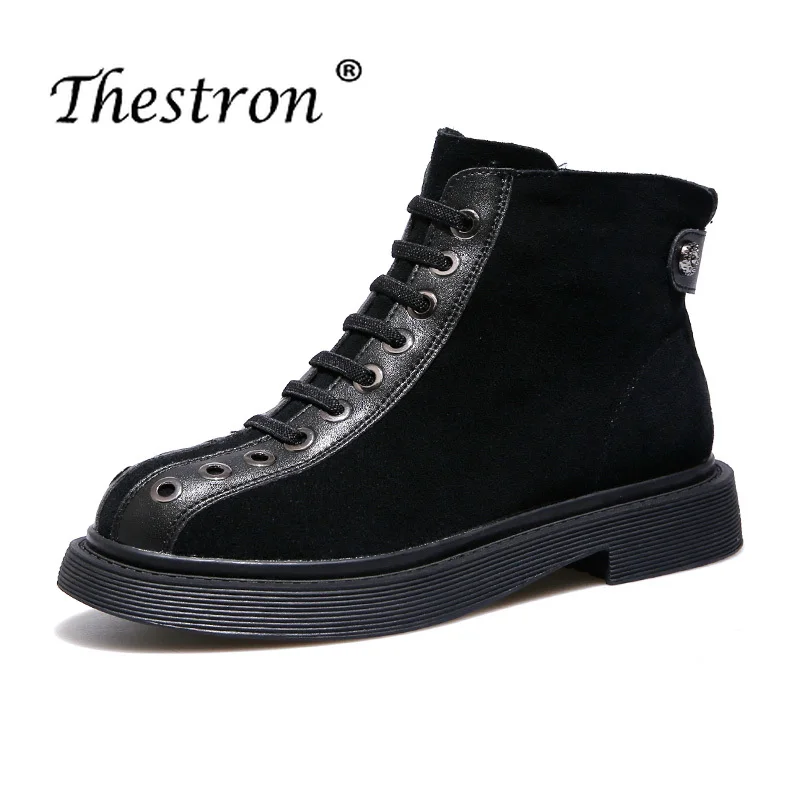 

Winter Boots for Female Black Gray Woman Martin Boots Rubber Bottom Casual Shoes Women High Top Comfortable Fashionable Boots