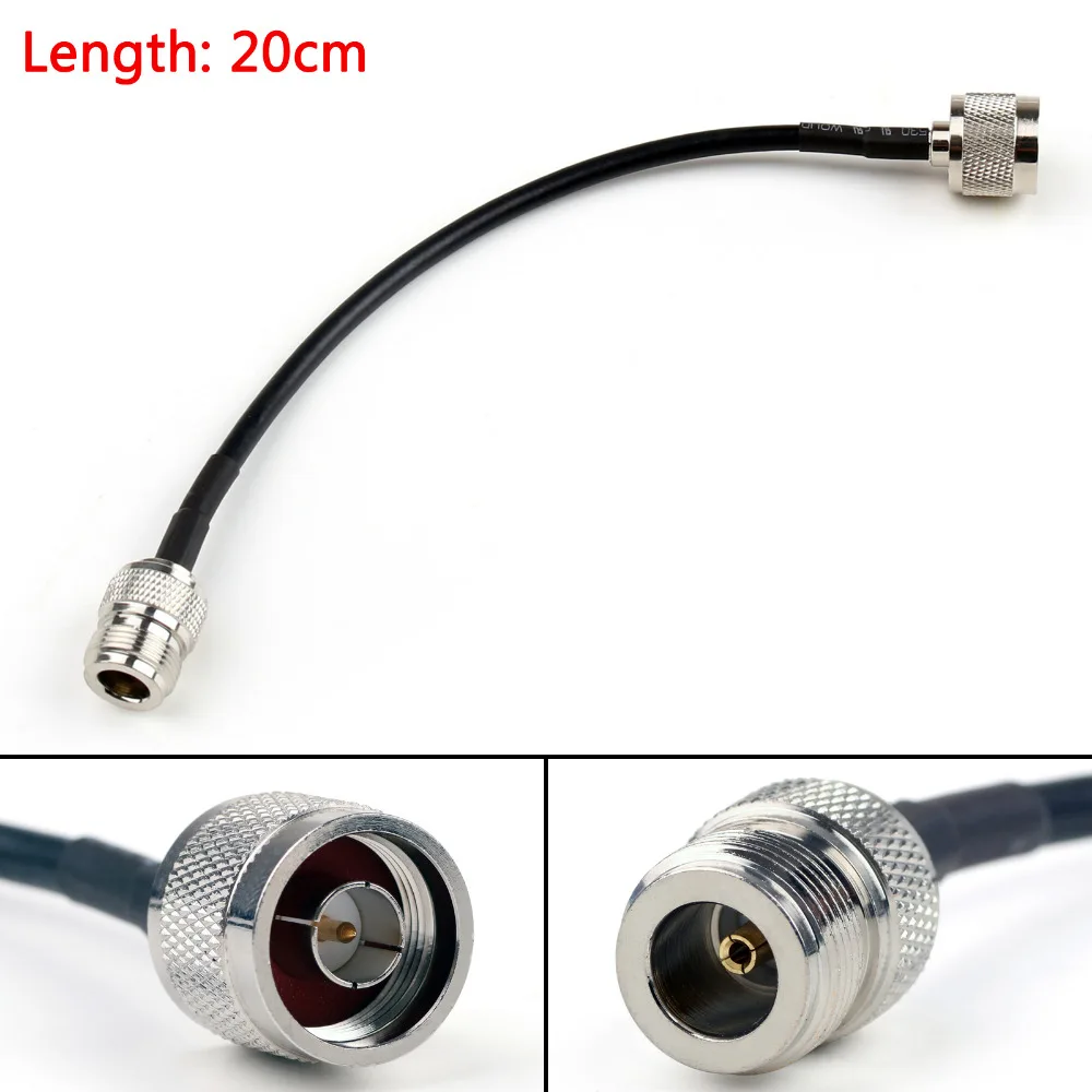 

Areyourshop 20cm RG58 Cable N Male Plug Jack To N Female Jack Straight Crimp Coax Pigtail 8in 50Ohm High Quality Wire Connector