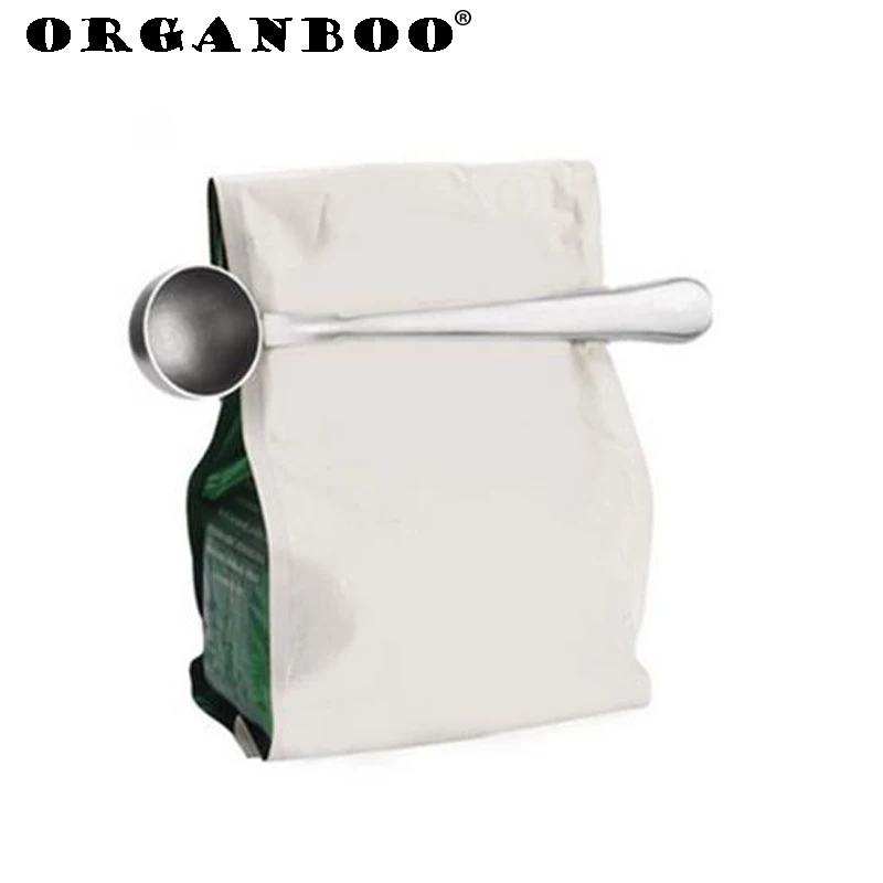 

Stainless steel coffee spoon with sealing clip Ice cream spoon milk powder measuring spoon flavored seasoning ice cream spoon