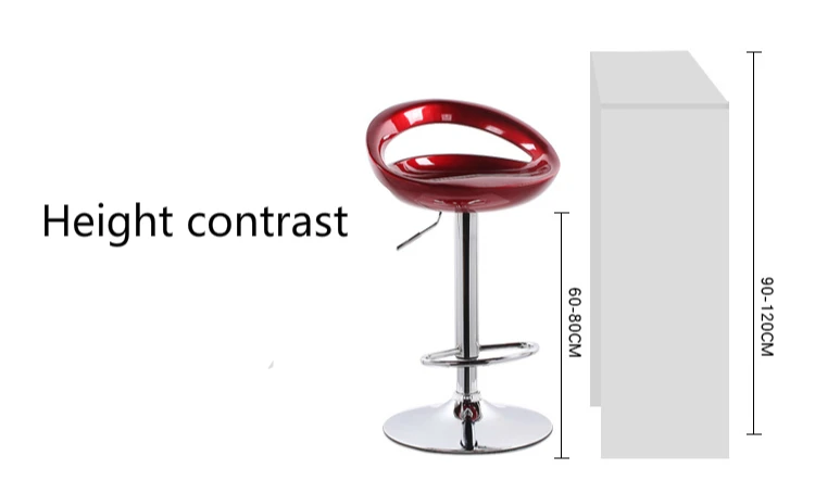 Простой Пластик барный стул поднял поворачивается Бытовые балкон многоцелевой высокая стул с небольшим спинки стабильной спереди стол и