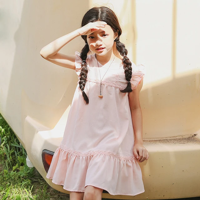 baby big girl dress kid petal sleeve knee length party dresses for