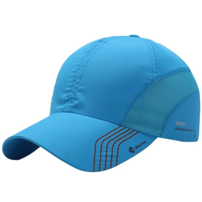 Летняя мужская быстросохнущая сетчатая шапка для спортивных занятий на свежем воздухе однотонная теннисная Кепка - Цвет: Небесно-голубой
