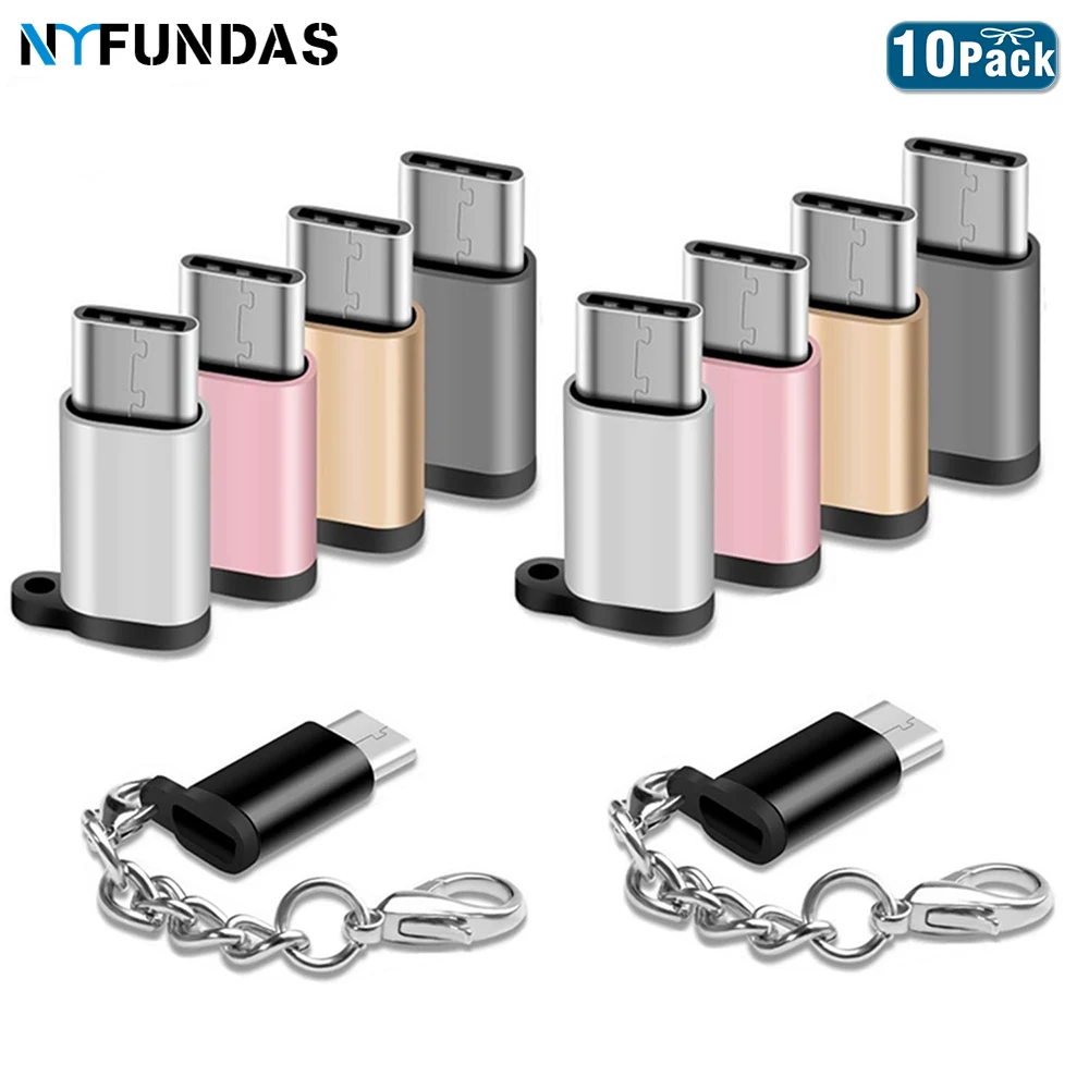 NYFundas 10 pcs Micro USB женщина к USB-C Мужской конвертер Usbc Зарядное устройство разъем адаптера для samsung s10 9 Примечание 8 huawei p20 lite