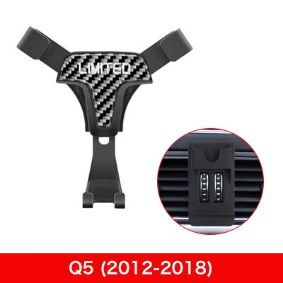 Airspeed для Audi Q5L Q5 A4L A6L A3 Q3 аксессуары из углеродного волокна ограниченное количество автомобильный держатель для мобильного телефона кронштейн Гравитация Специальное крепление - Цвет: For Q5 2012-2018