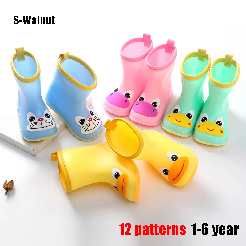 

1-6 Y Kids PVC Rubber Cartoon Rain Boots Children's Shoes Kids Baby Children's Water Shoes Toddler Girl Boots Boys & Girls Boots