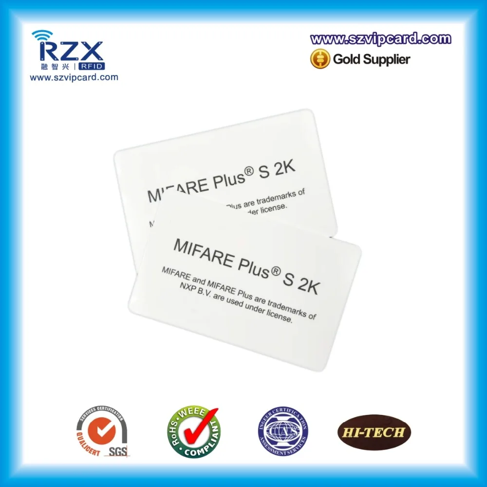 1000pcs white PVC MIFARE Plus S 2K card 4byte UID rfid blank card-in ...
